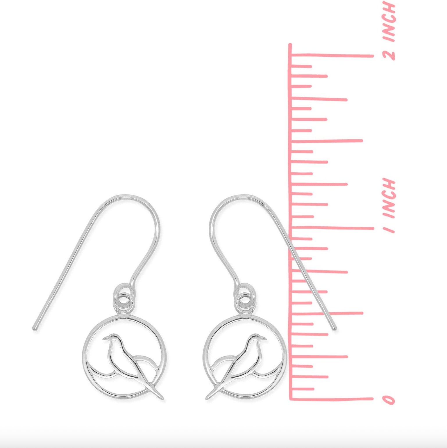 Boma Sterling Silver Bird Cutout with Circle Drop Earrings