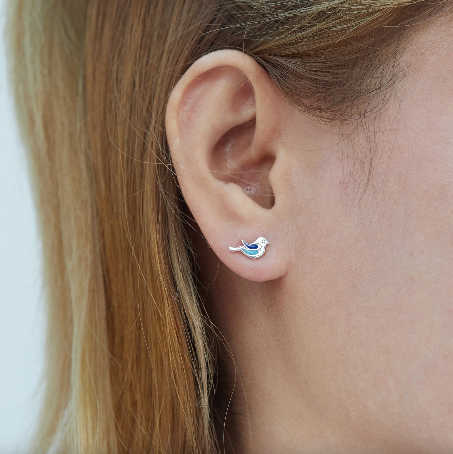Boma Blue Bird Stud Earrings