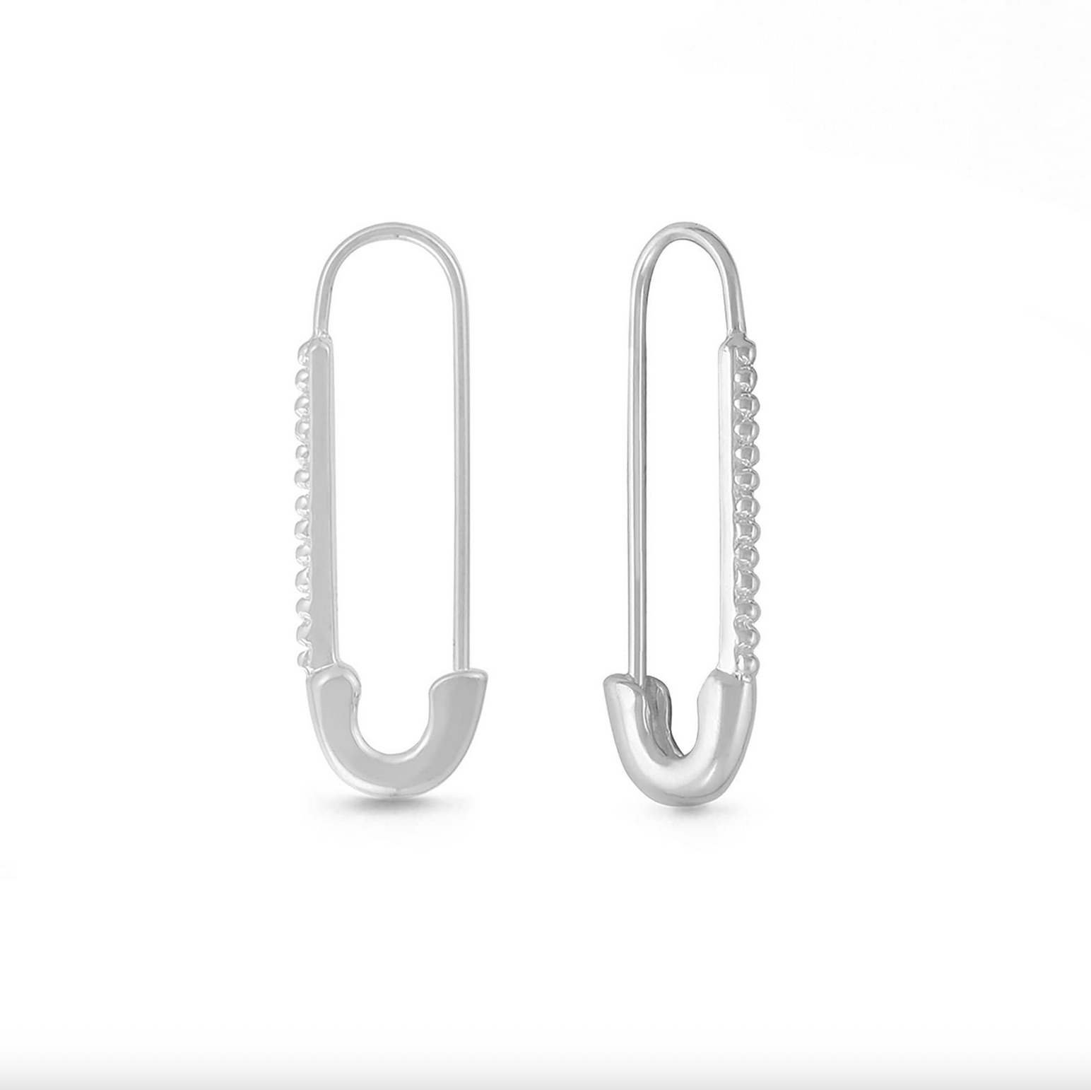 Boma Sterling Silver Safety Pin Hoop Earrings