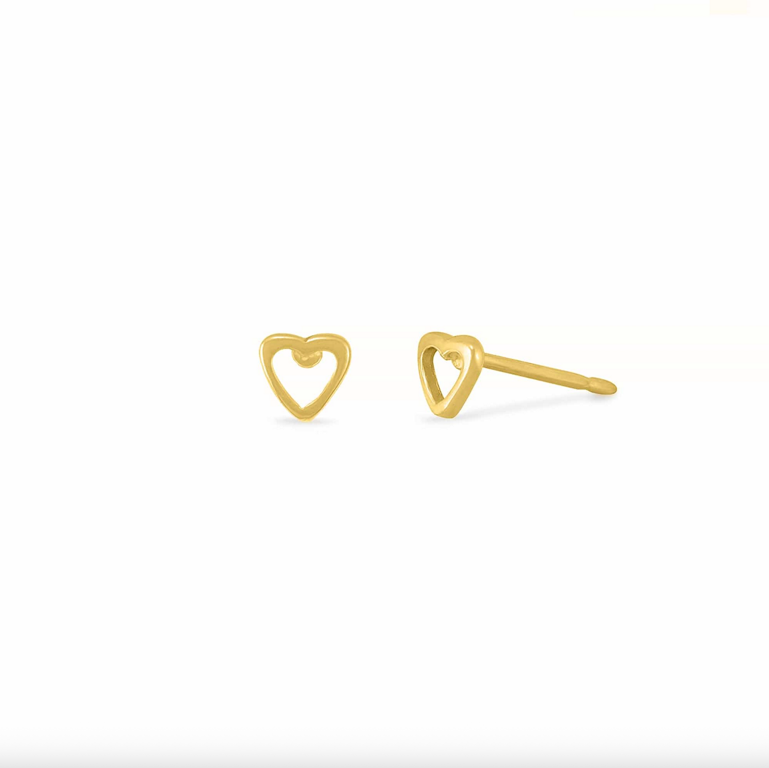 Boma Gold Open Mini Heart Post Earrings