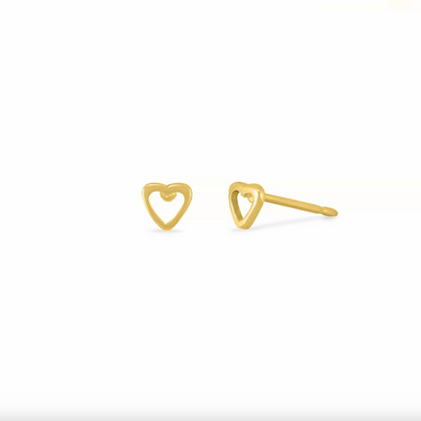 Boma Gold Open Mini Heart Post Earrings