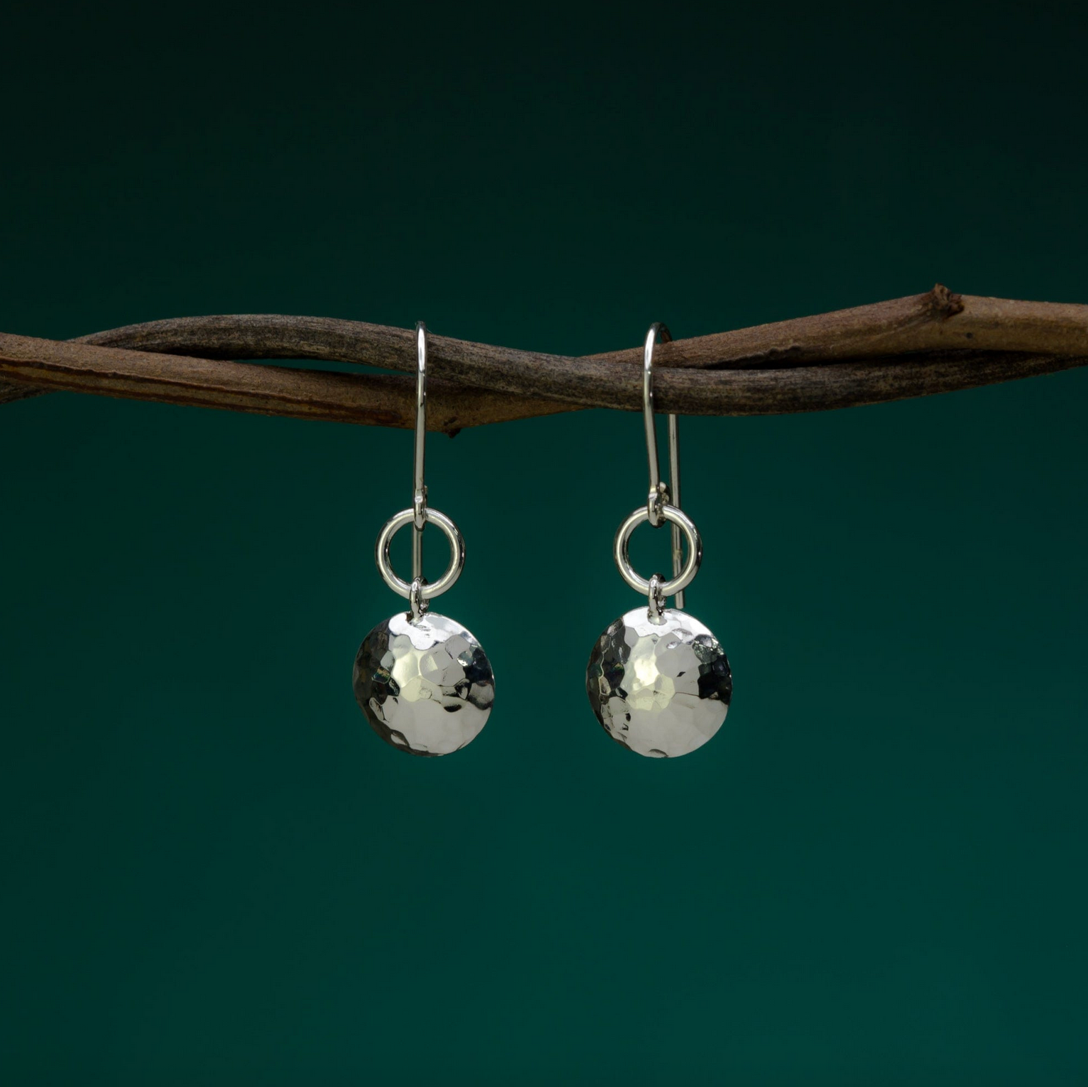 Boma Hammered Disc Drop Earrings