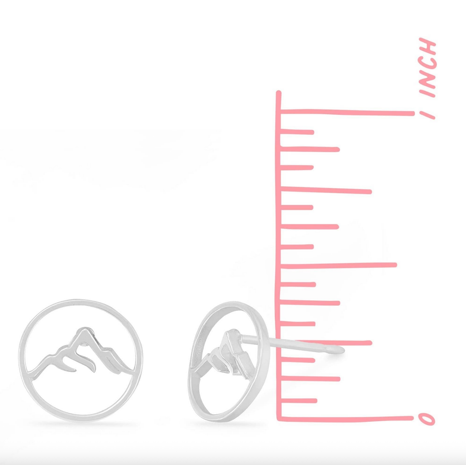 Boma Gold Round Mountain Outline Stud Earrings