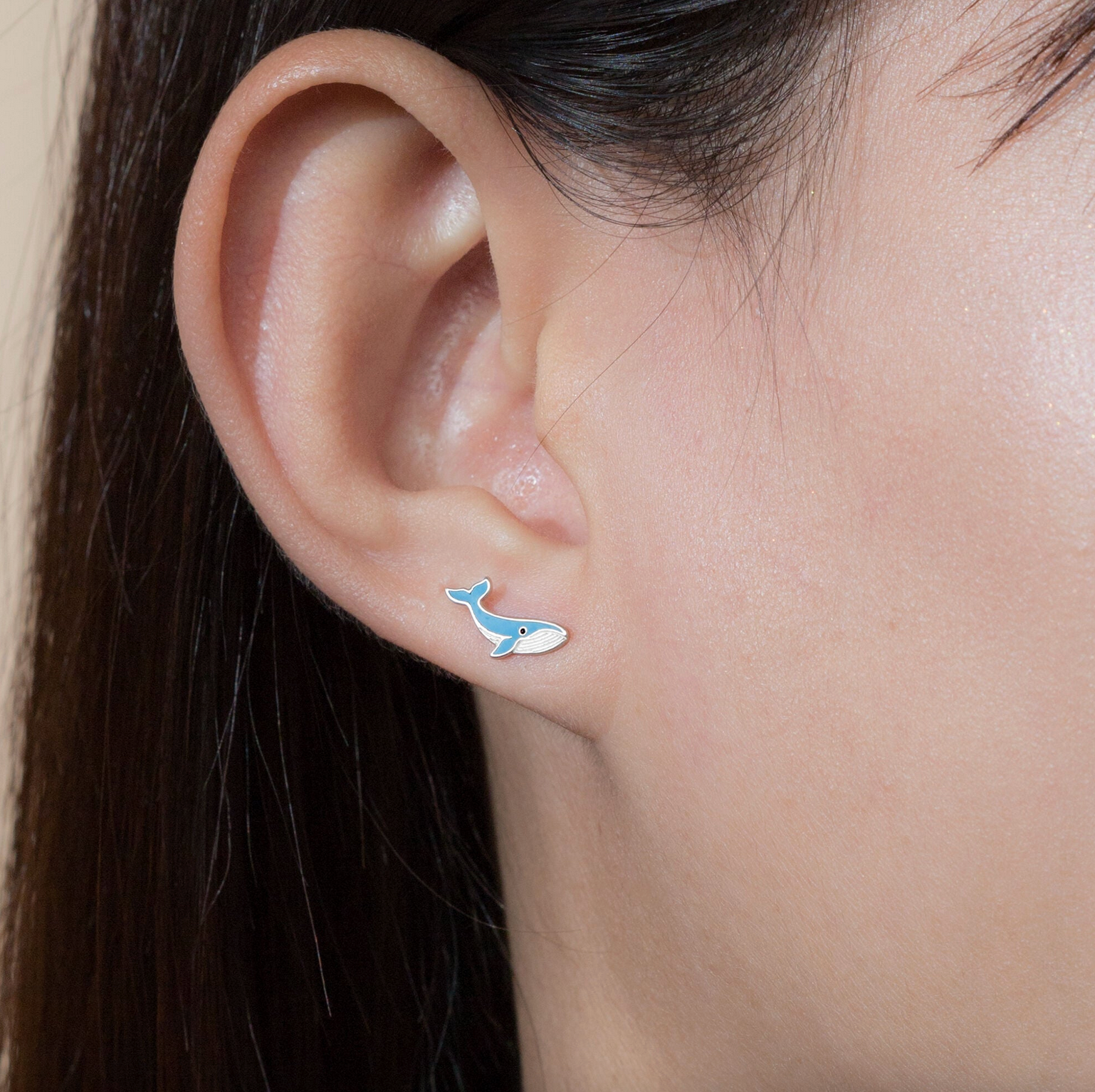 Boma Blue Whale Stud Earrings