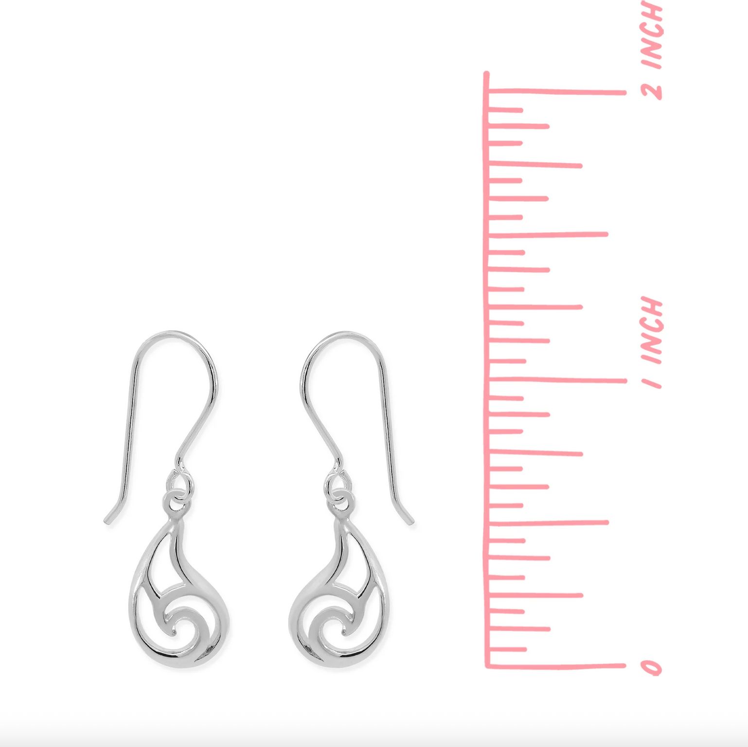 Boma Wave Outline Dangle Earrings - Silver