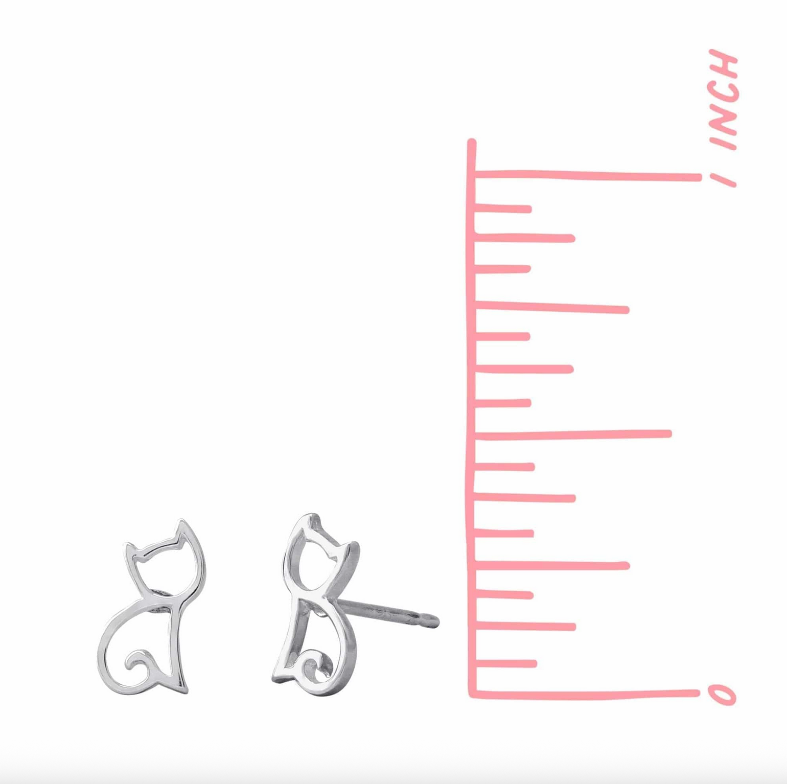 Boma Gold Open Heart Cat Post Earrings