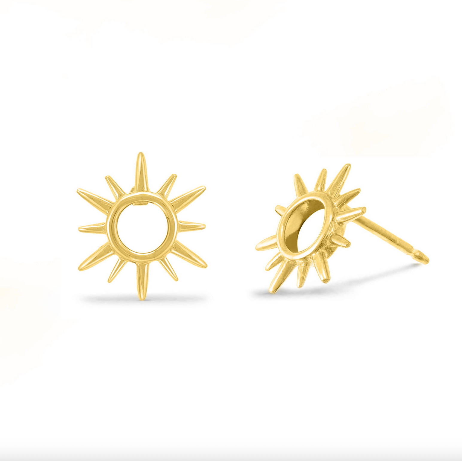 Boma Gold Sunburst Open Circle Earrings