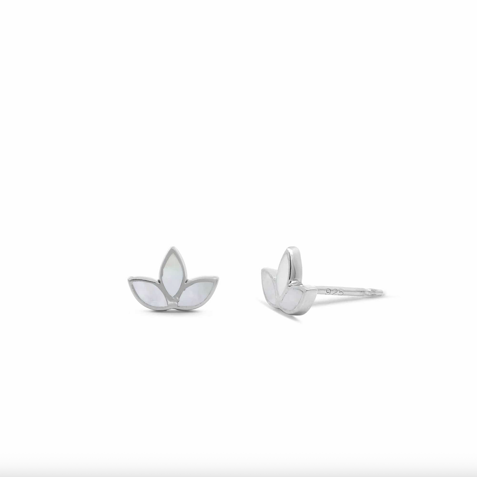 Boma Mother of Pearl Belle Lotus Petal Stud Earrings