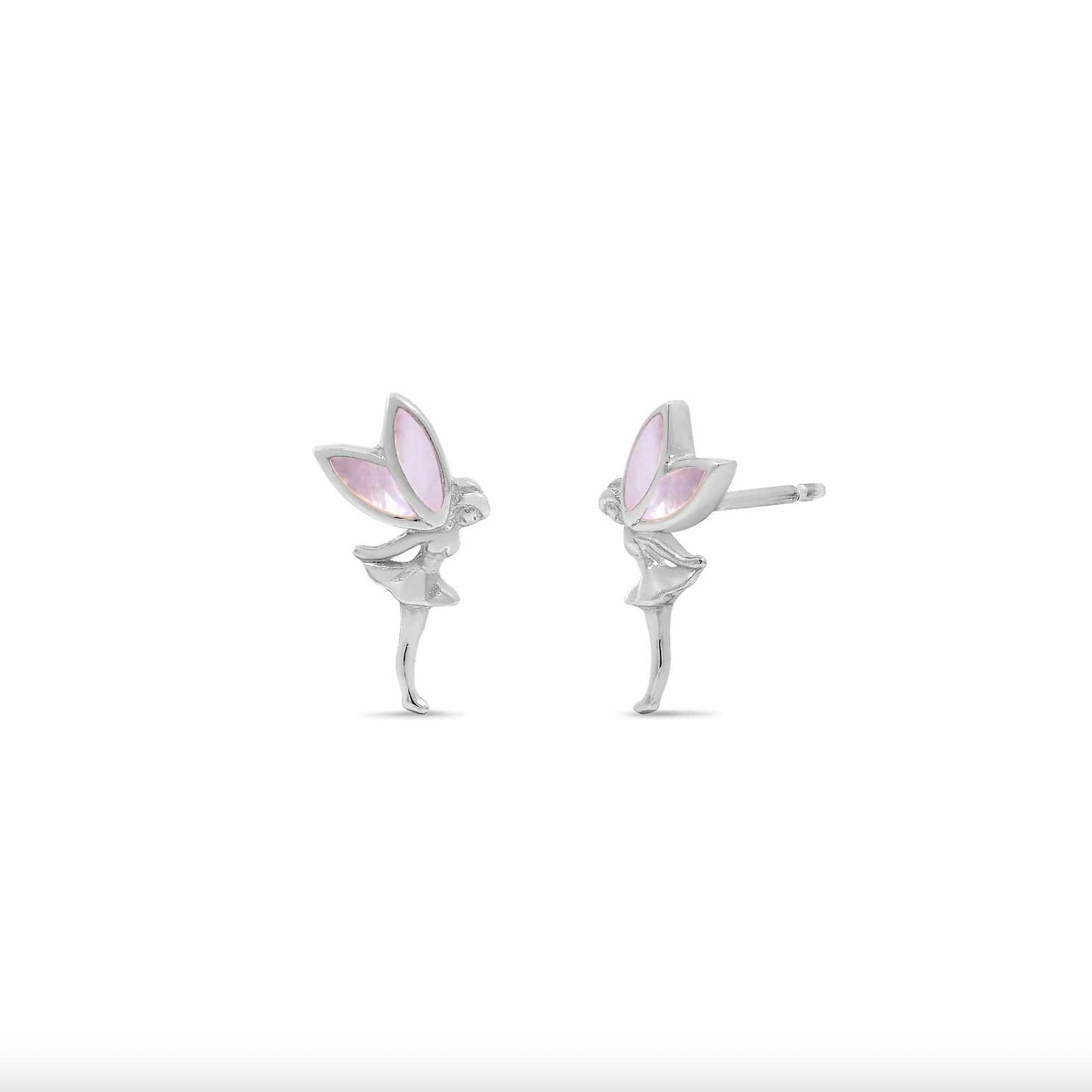 Boma Fairy Pixie Studs with Pink Mother of Pearl Earrings