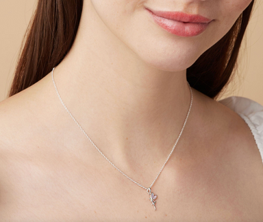 BOMA Fairy Pixie Necklace with Pink Mother of Pearl