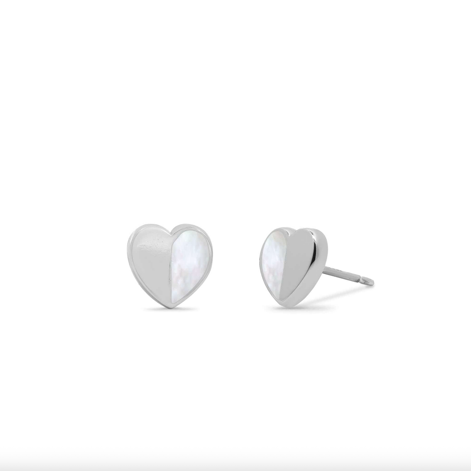 Boma Mother of Pearl Belle Heart Stud Earrings