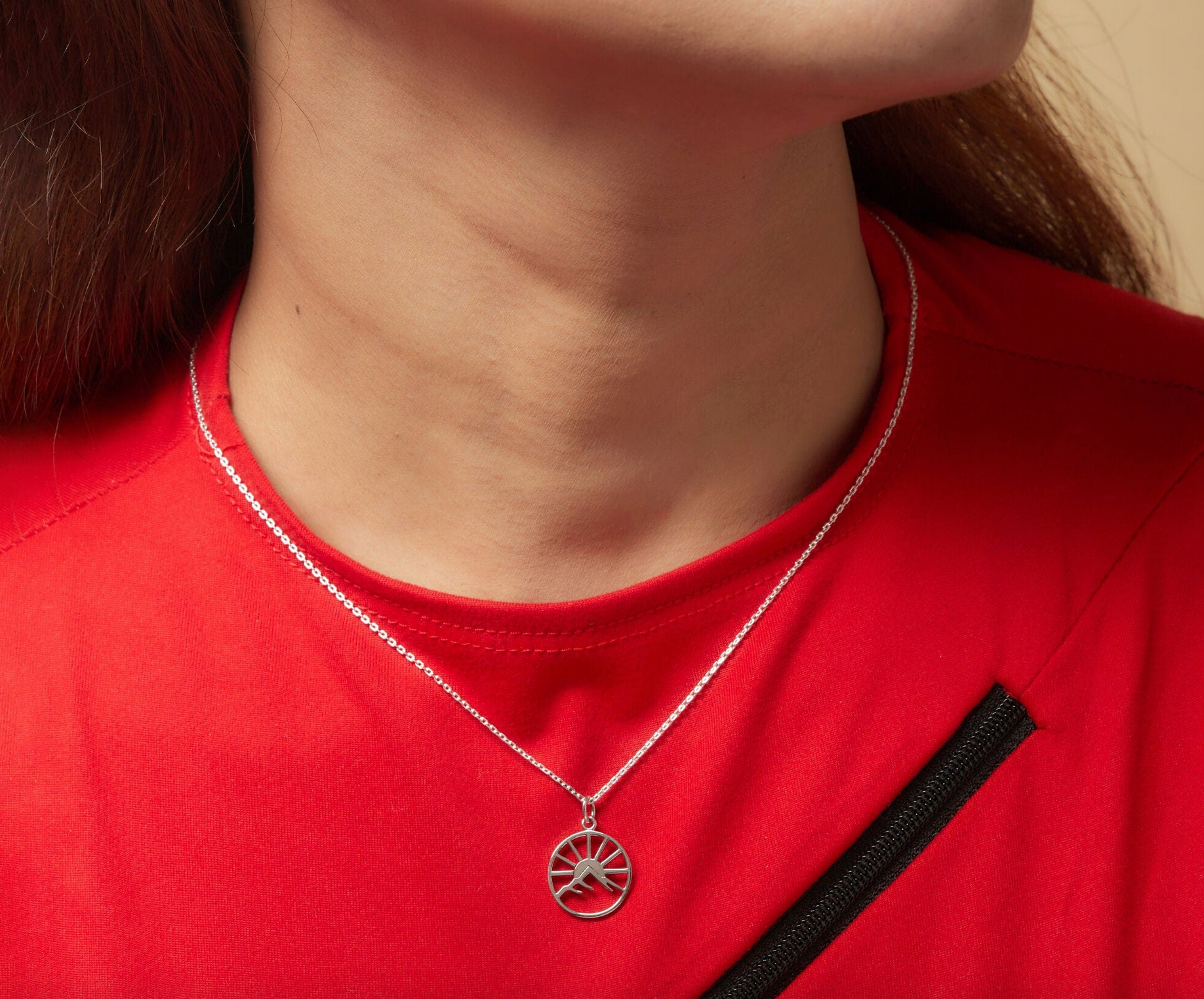 Boma Sterling Silver Radiant Sunrise Drop Necklace