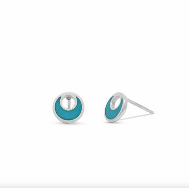 Boma Turquoise Belle Open Crescent Stud Earrings