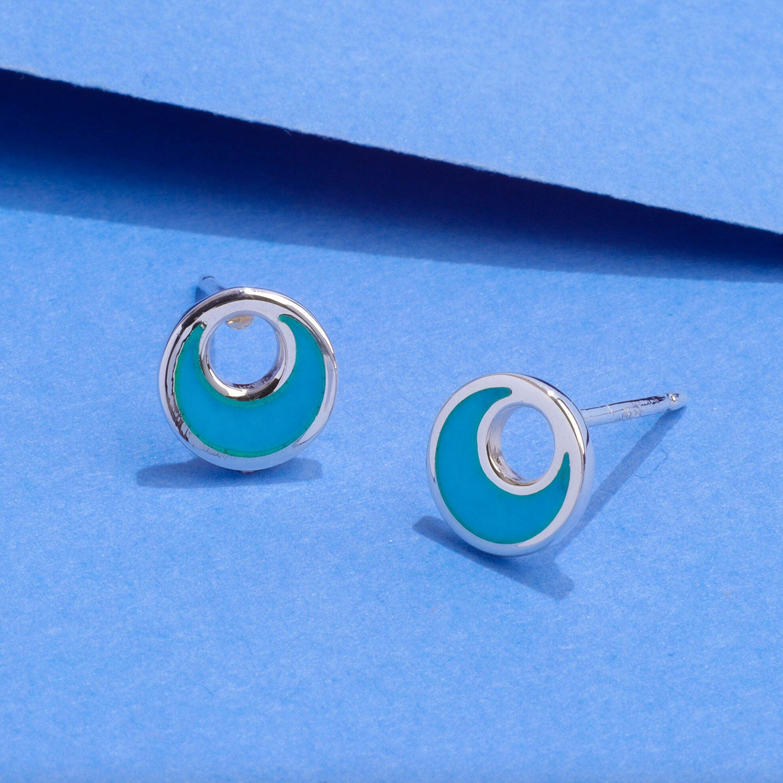 Boma Turquoise Belle Open Crescent Stud Earrings