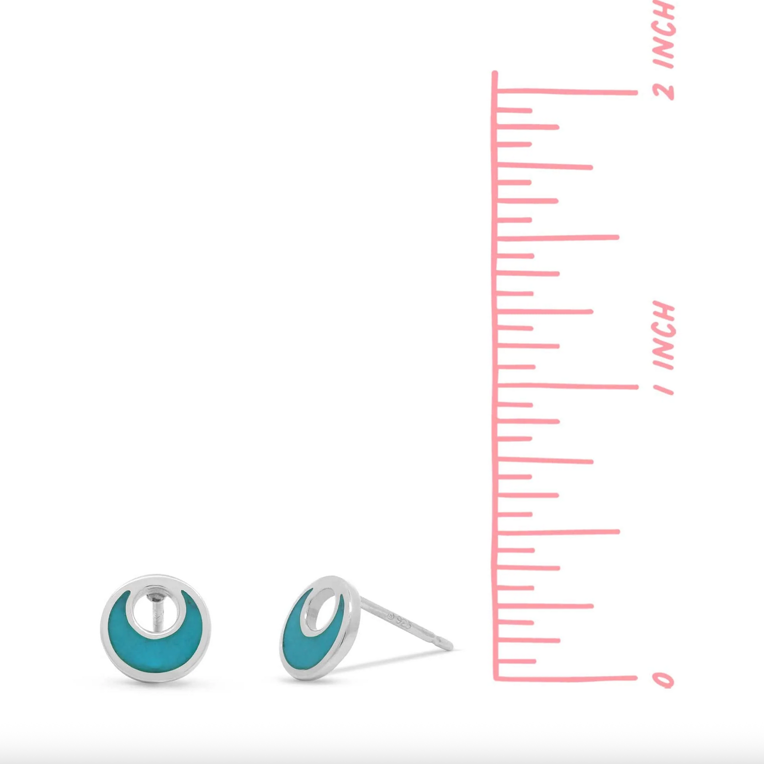 Boma Turquoise Belle Open Crescent Stud Earrings