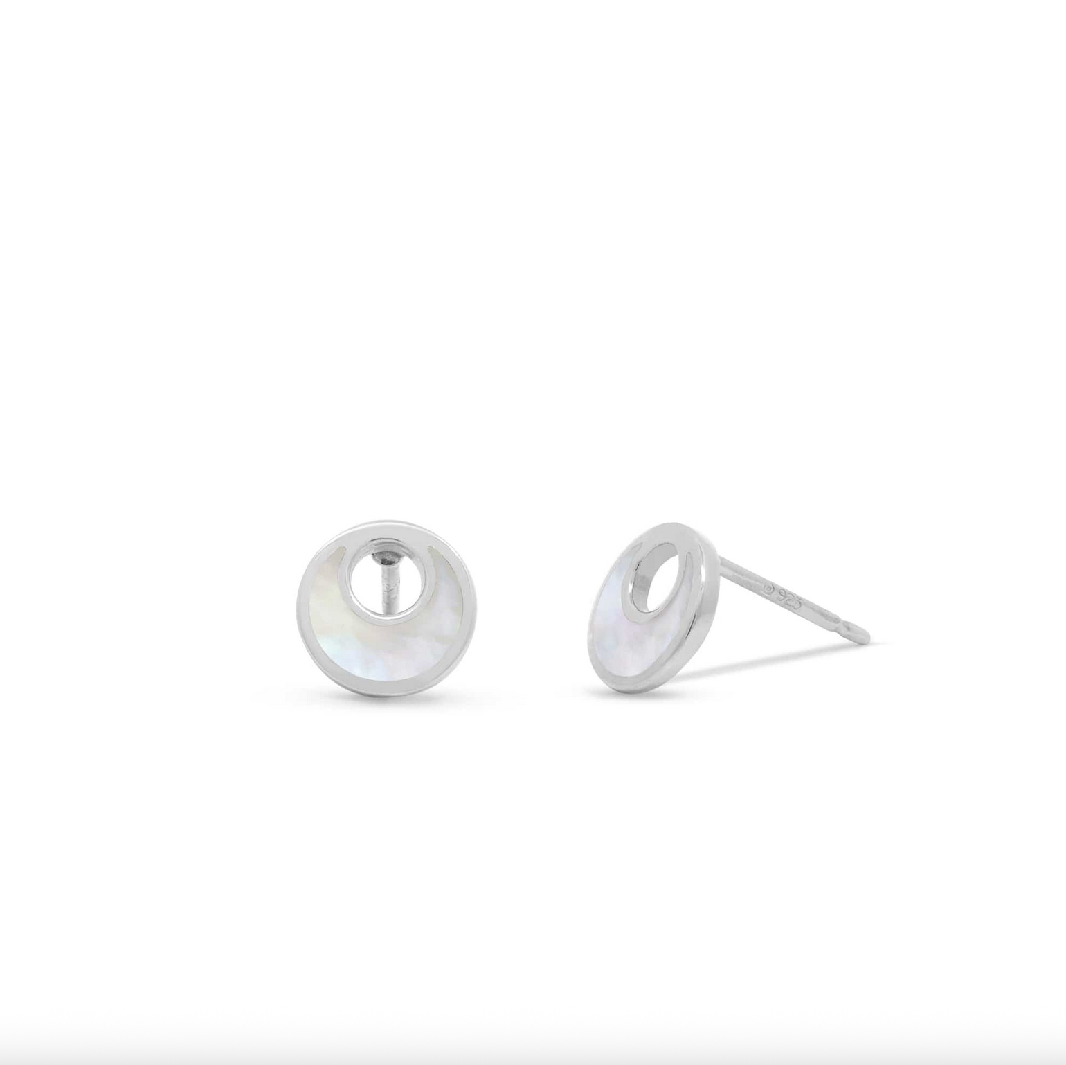 Boma Mother of Pearl Belle Open Crescent Stud Earrings