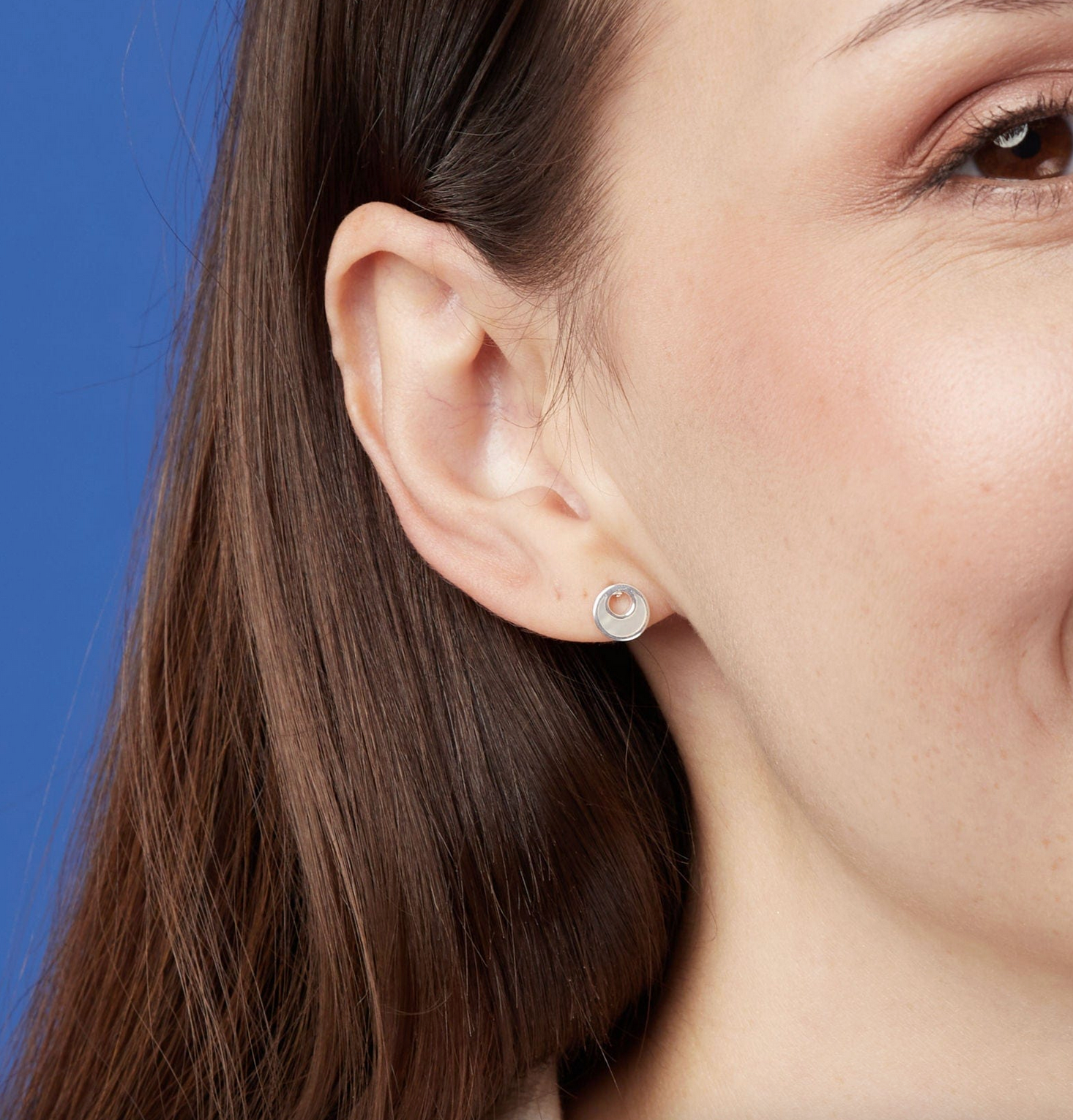 Boma Mother of Pearl Belle Open Crescent Stud Earrings