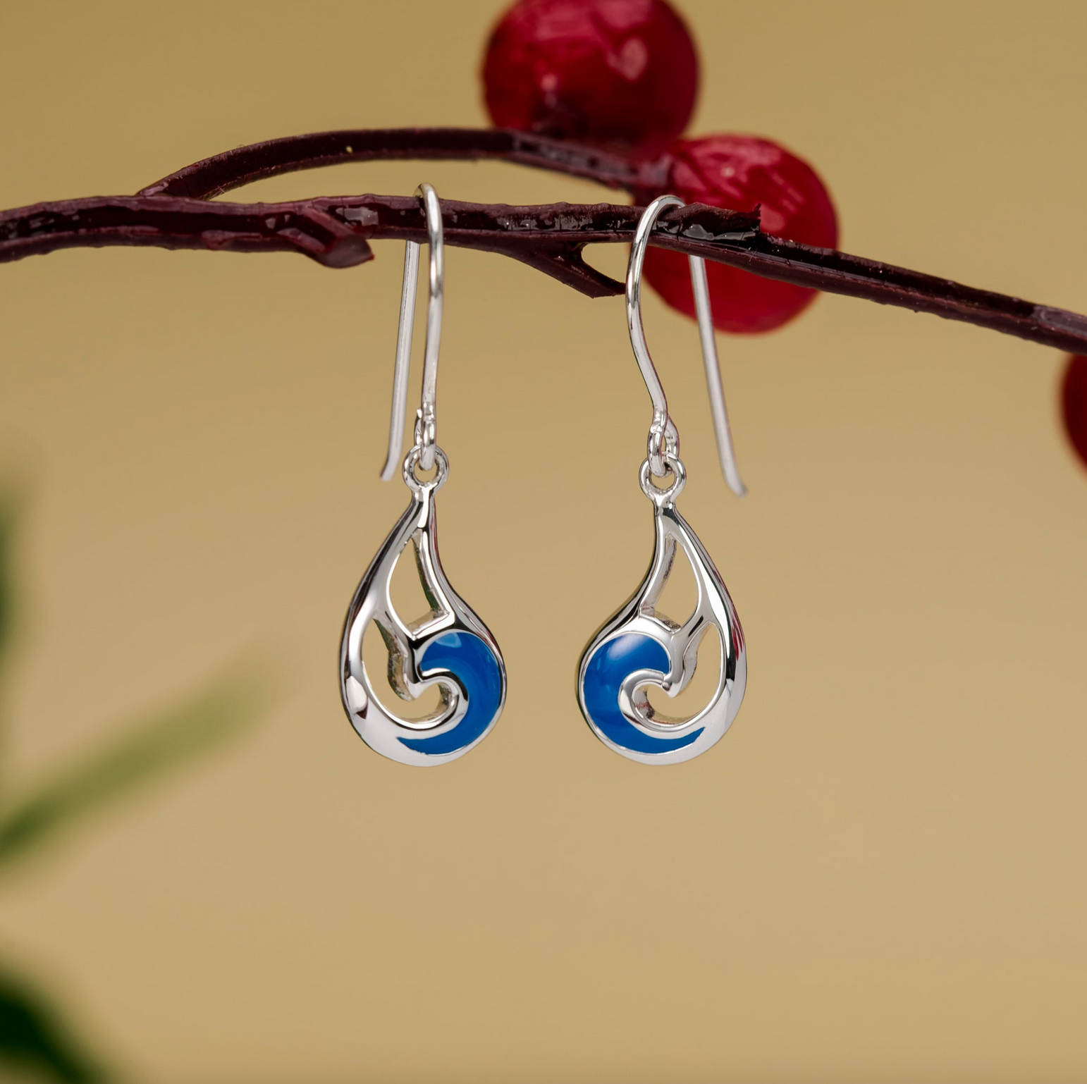 Boma Blue Wave Dangle Earrings