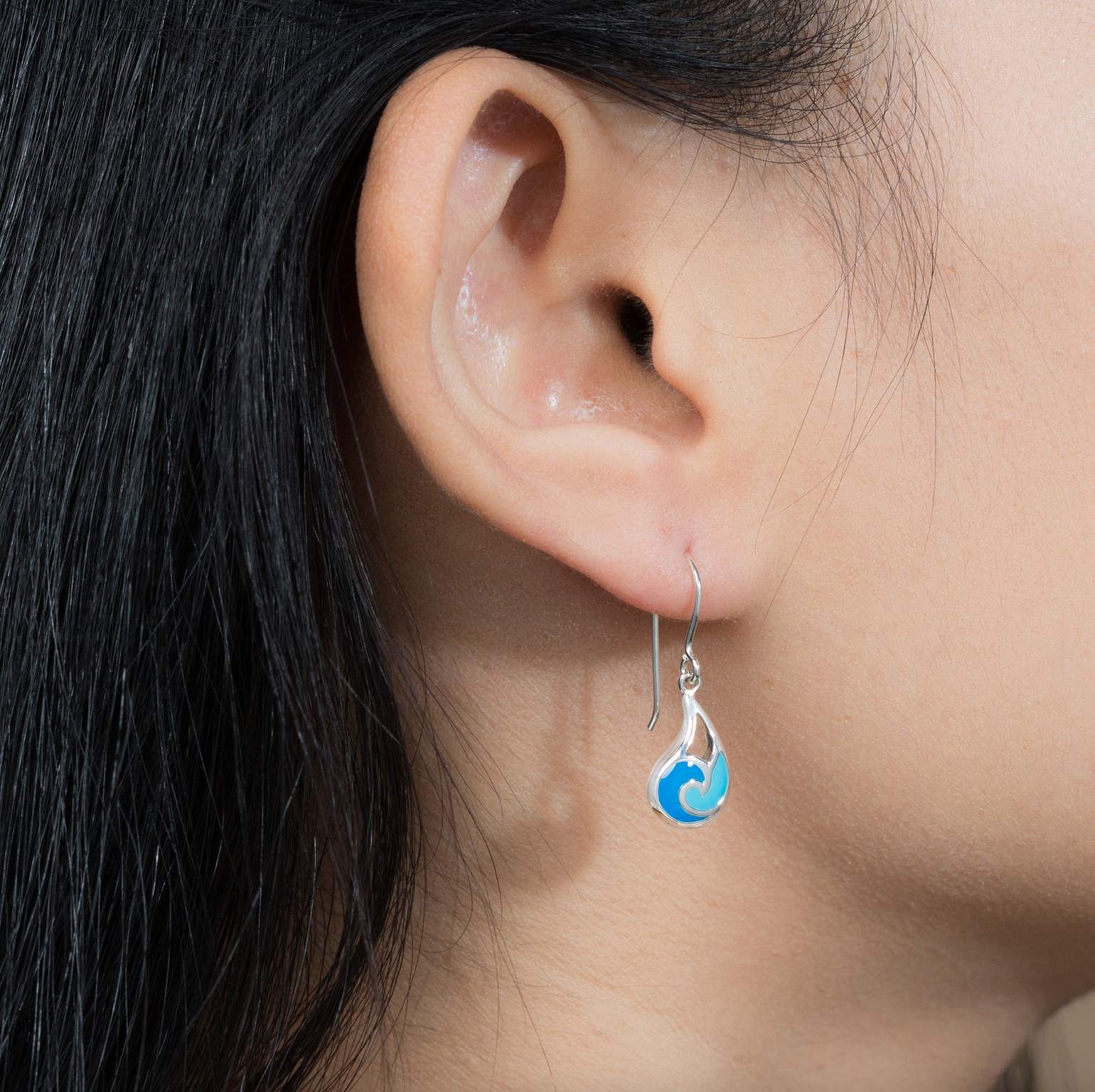 Boma Blue Duo Wave Earrings