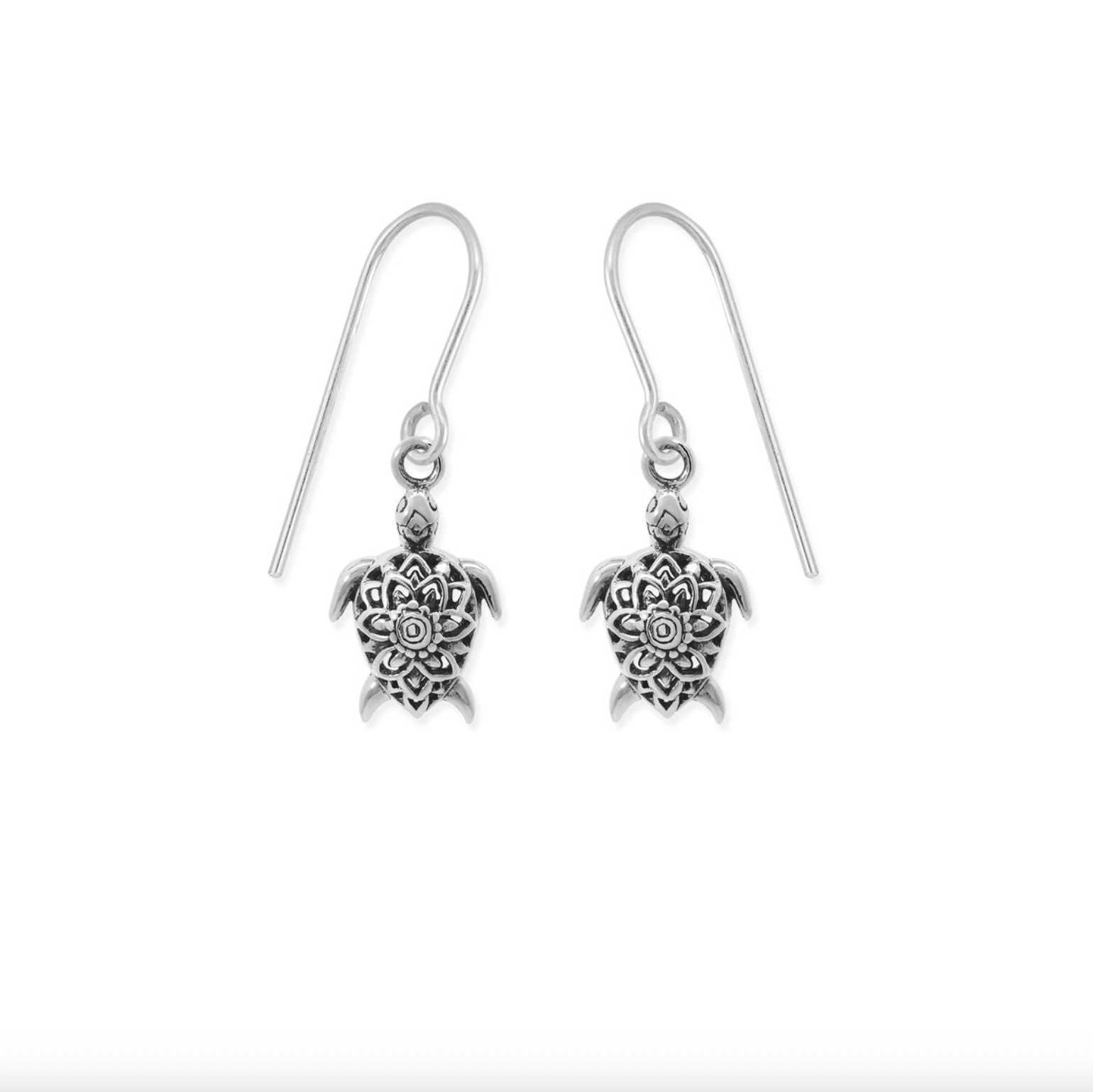 Boma Mandala Turtle Sterling Silver Earrings
