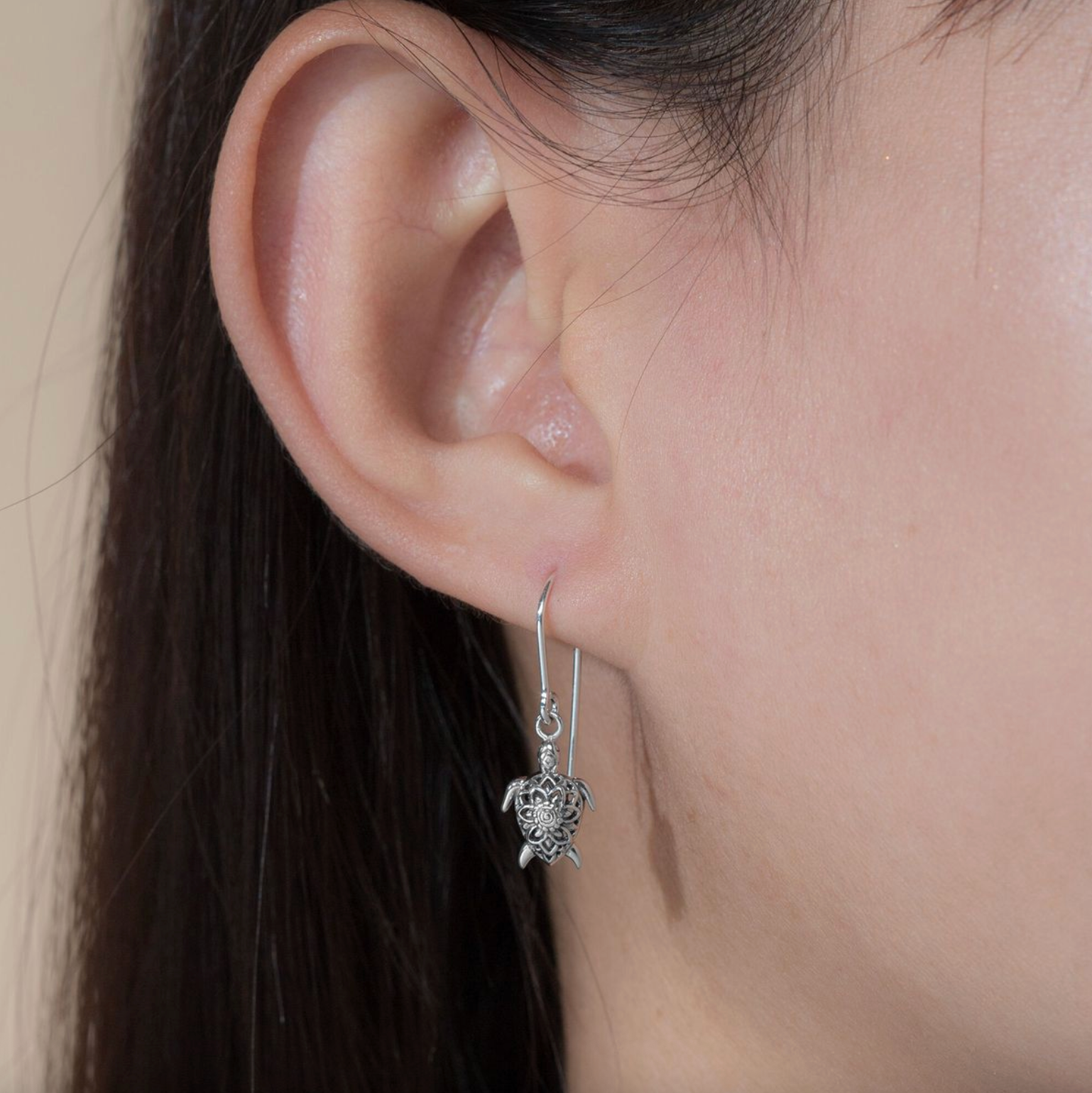 Boma Mandala Turtle Sterling Silver Earrings