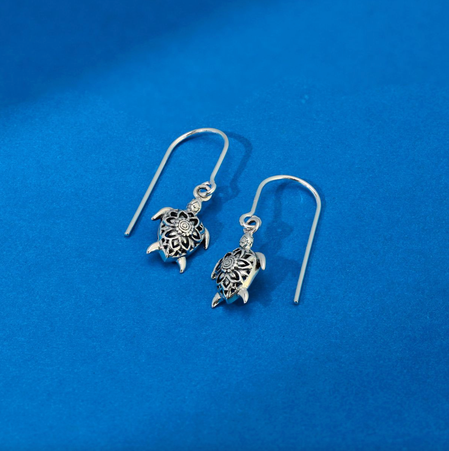 Boma Mandala Turtle Sterling Silver Earrings