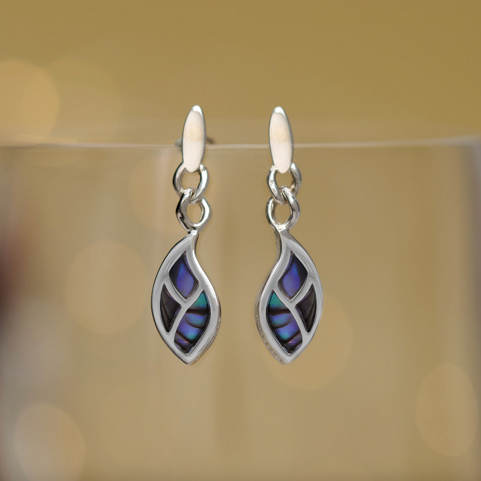 Boma Leaf Flow Earrings with Abalone
