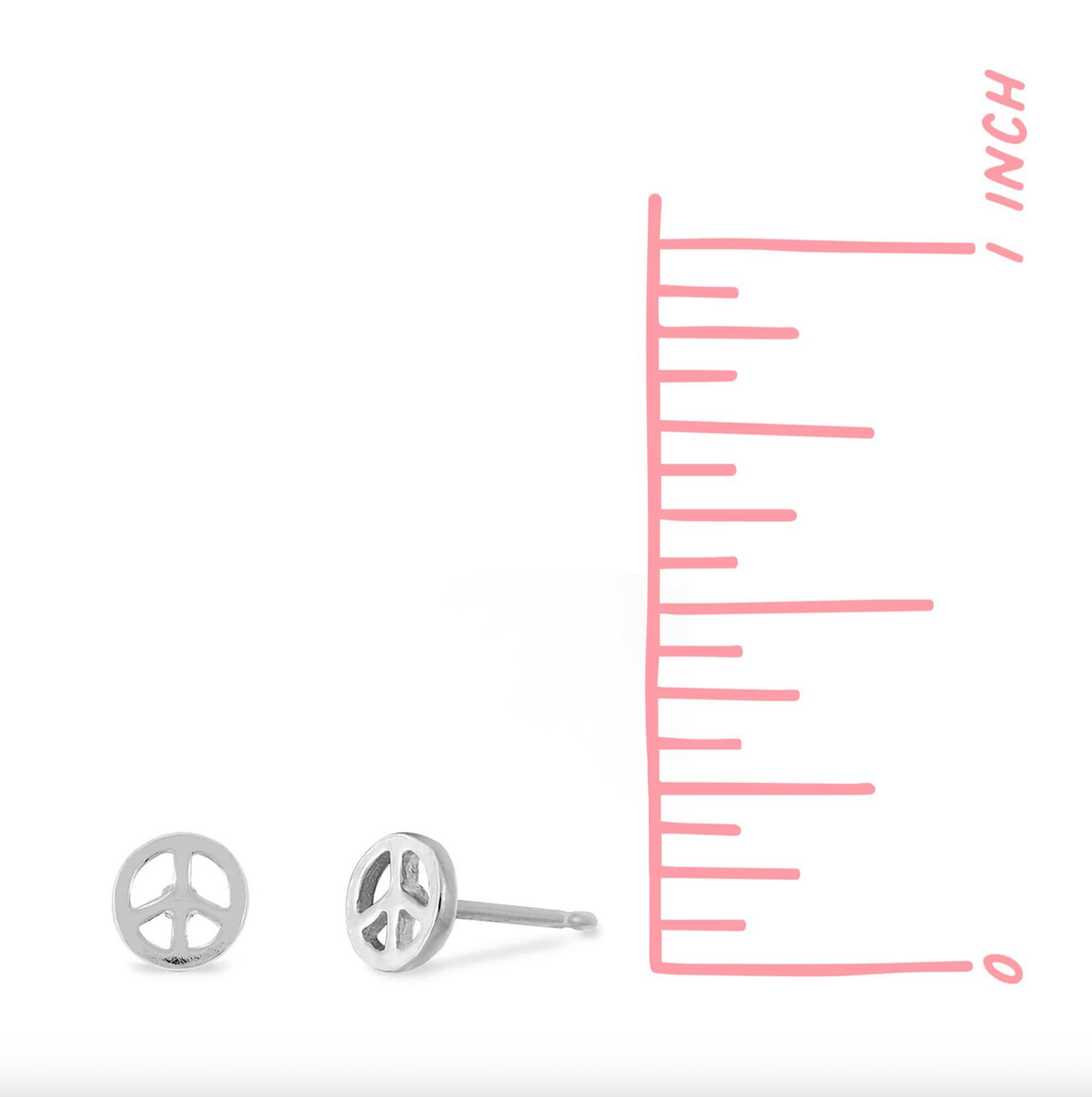 Boma Sterling Silver Peace Symbol Stud Earrings