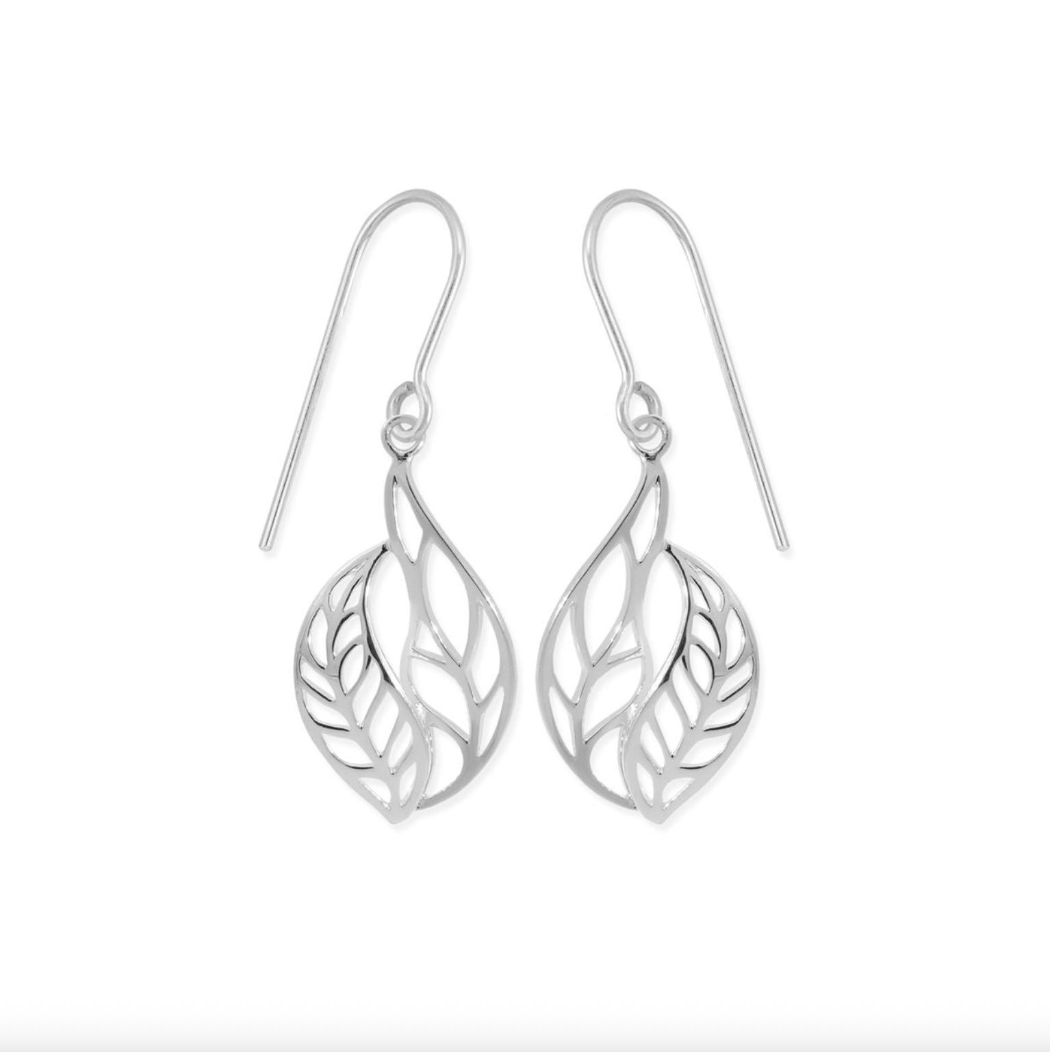 Boma Delicate Leaf Outline Sterling SilverEarrings