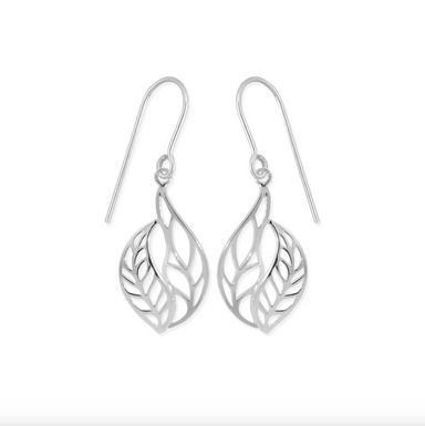 Boma Delicate Leaf Outline Sterling SilverEarrings