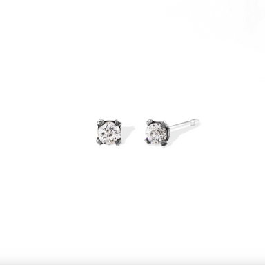 Boma Sterling Silver Post Earring - Mini Square Cubic Zirconium