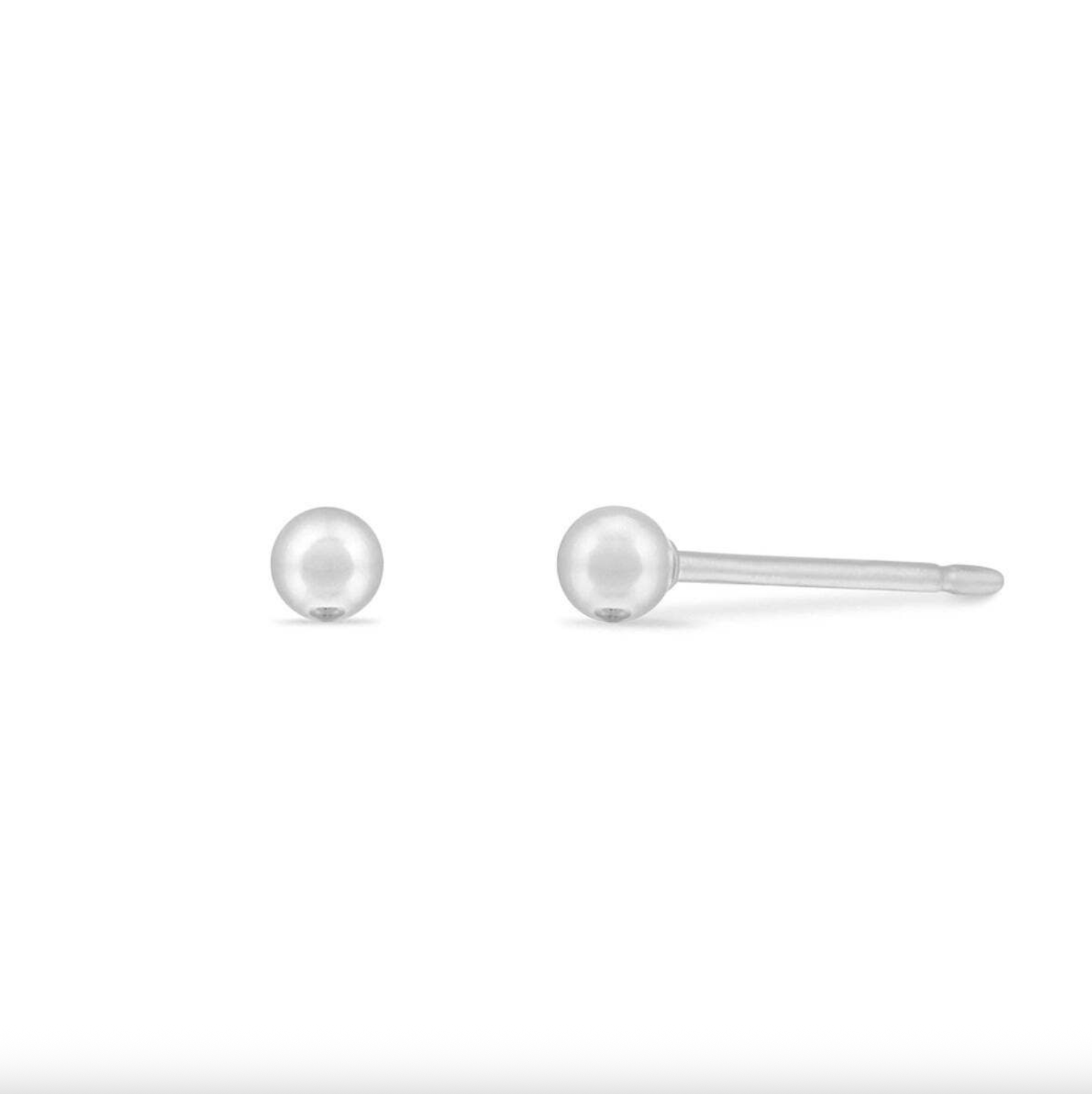 Boma Belle Mini Ball Studs - Little Silver