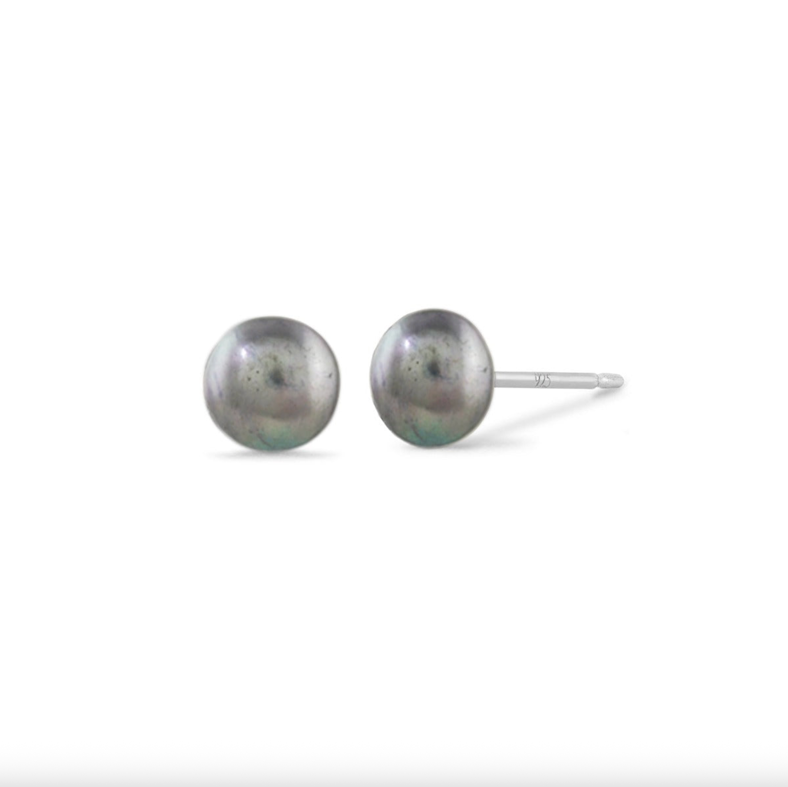 Boma Grey Pearl Stud Earrings