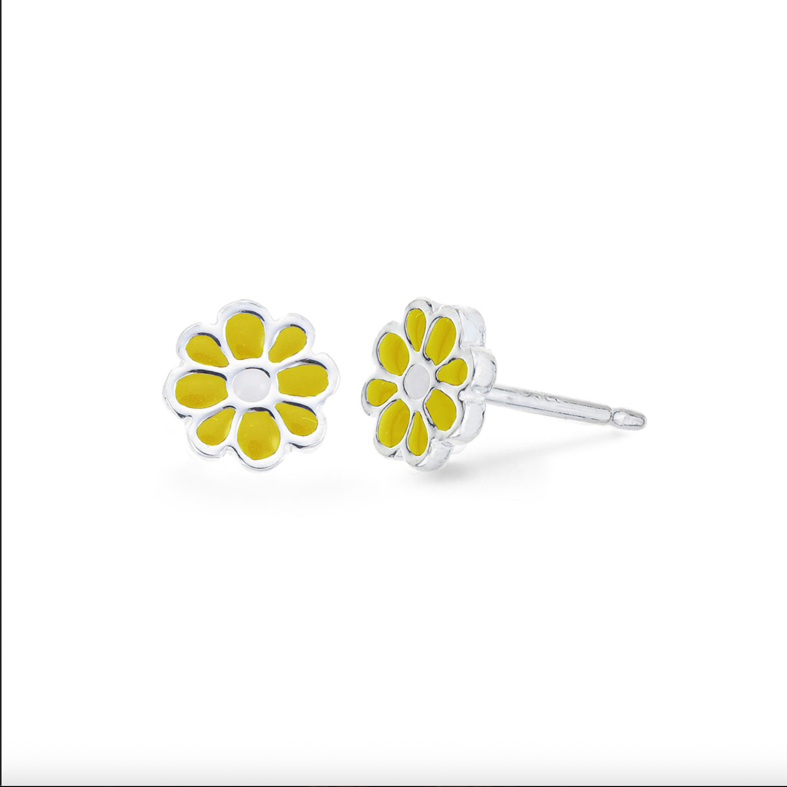 Boma Flower Enamel Studs - Yellow and White