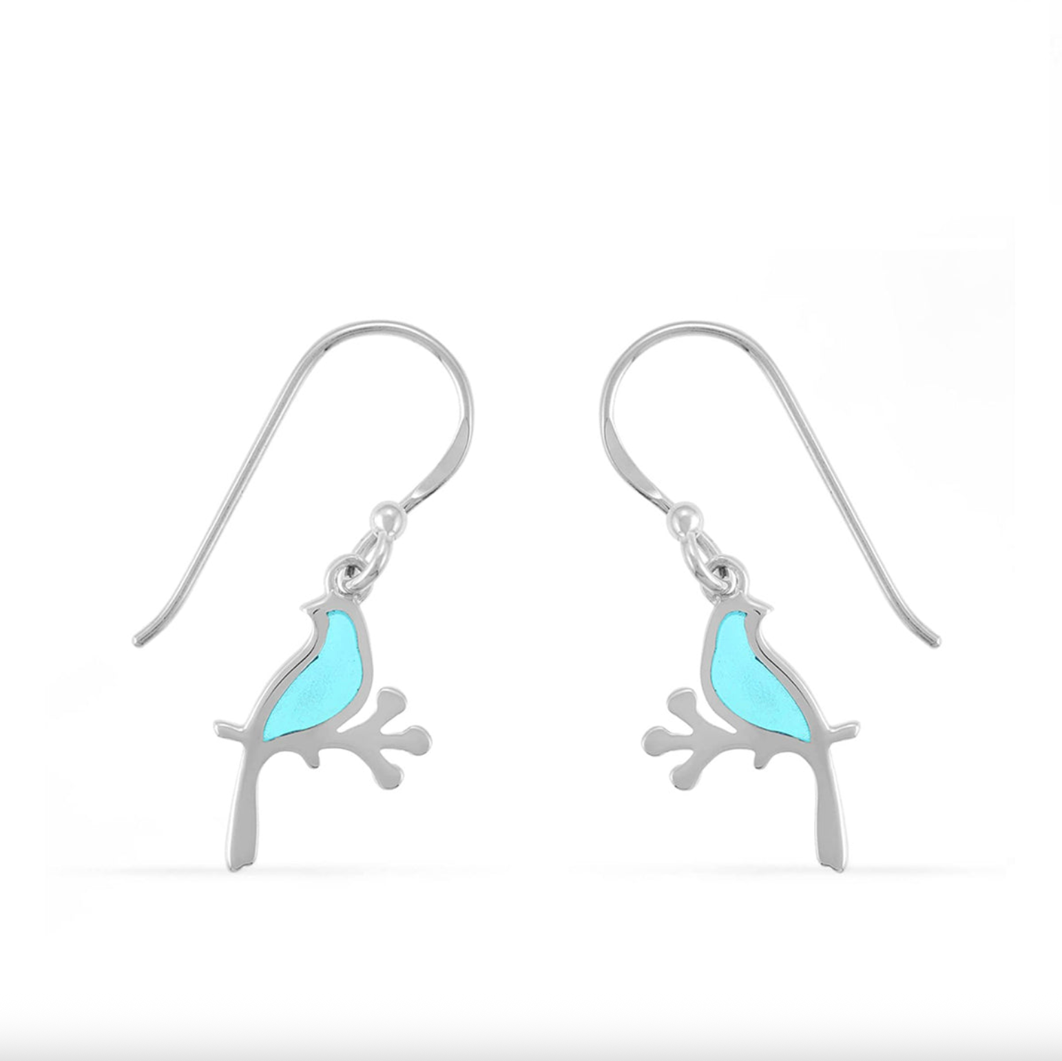 Boma Bird Dangle Earrings - Blue