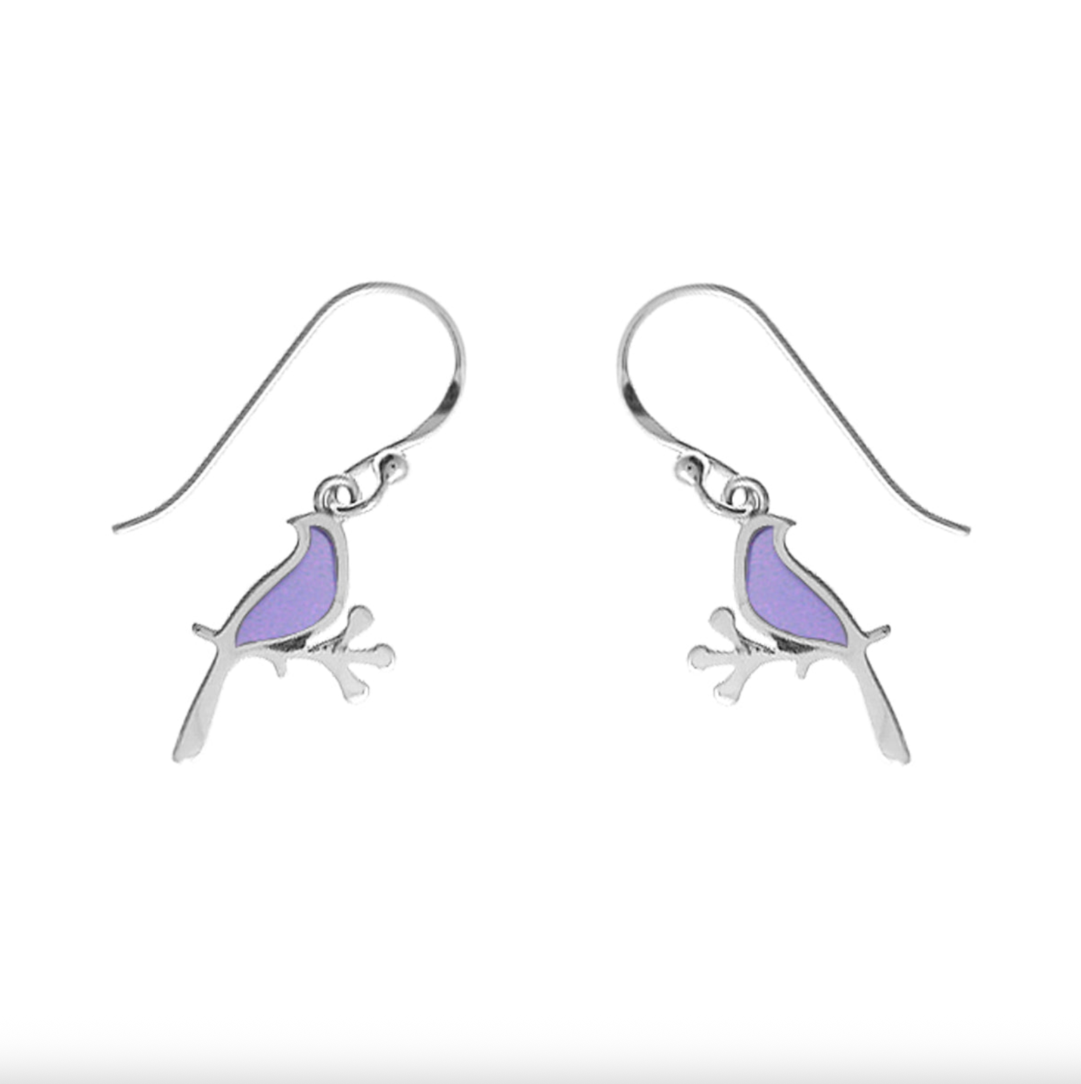 Boma Bird Dangle Earrings - Purple