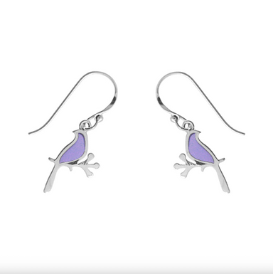 Boma Bird Dangle Earrings - Purple