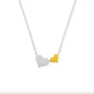 BOMA Double Hearts Necklace - Gold and Silver