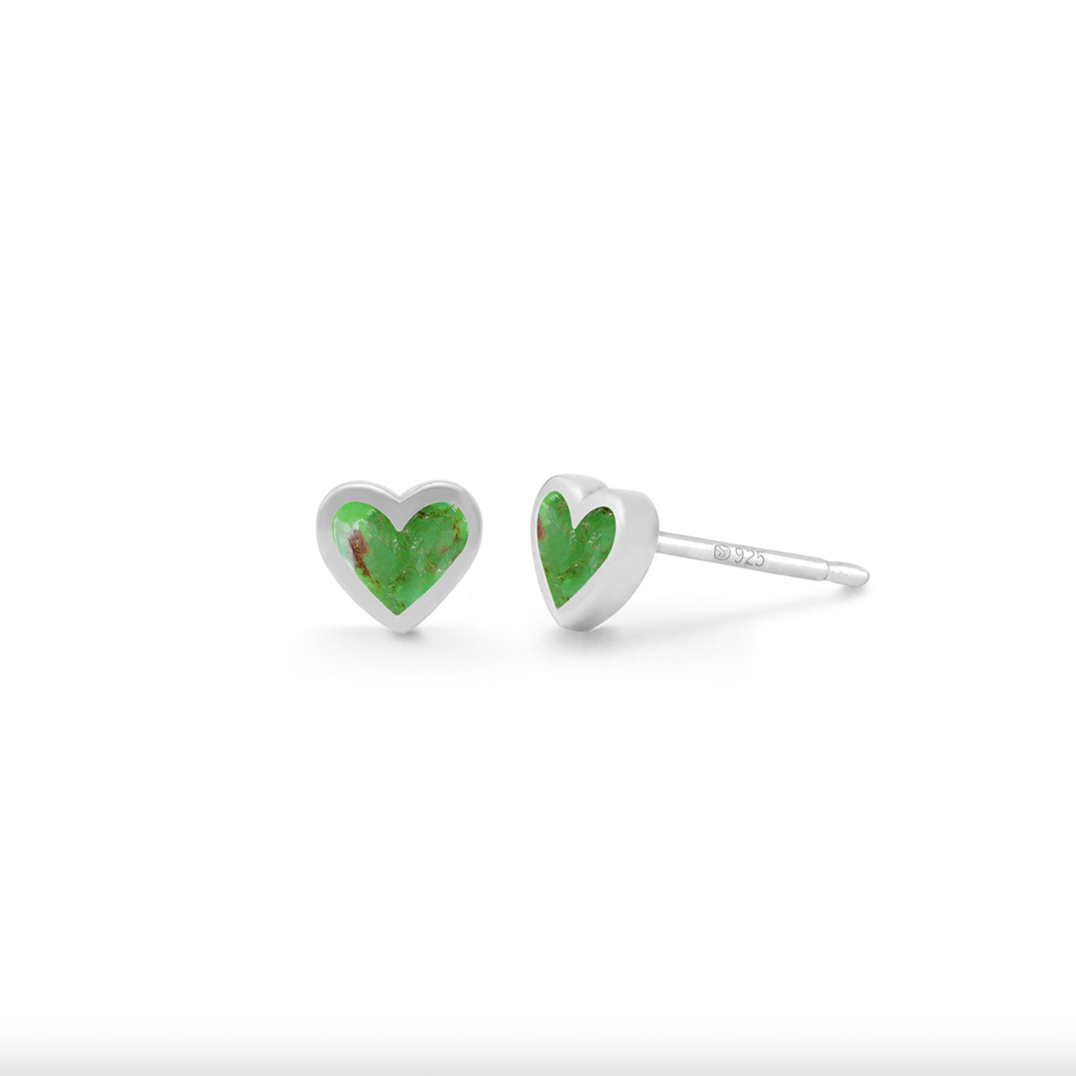 Boma Heart Stone Studs - Green Turquoise