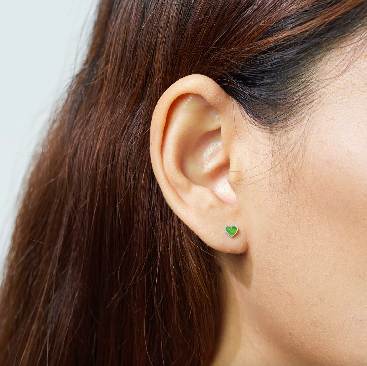 Boma Heart Stone Studs - Green Turquoise