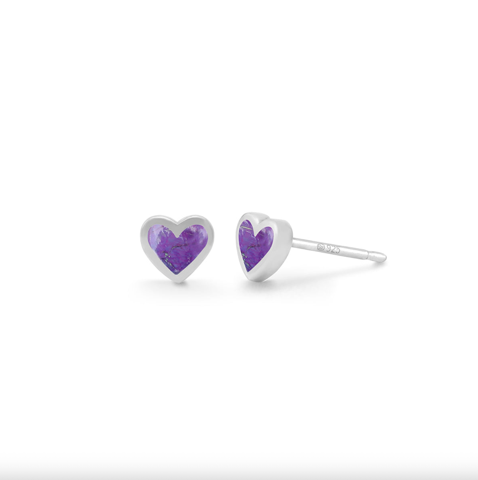 BOMA Heart Stone Studs - Purple Turquoise