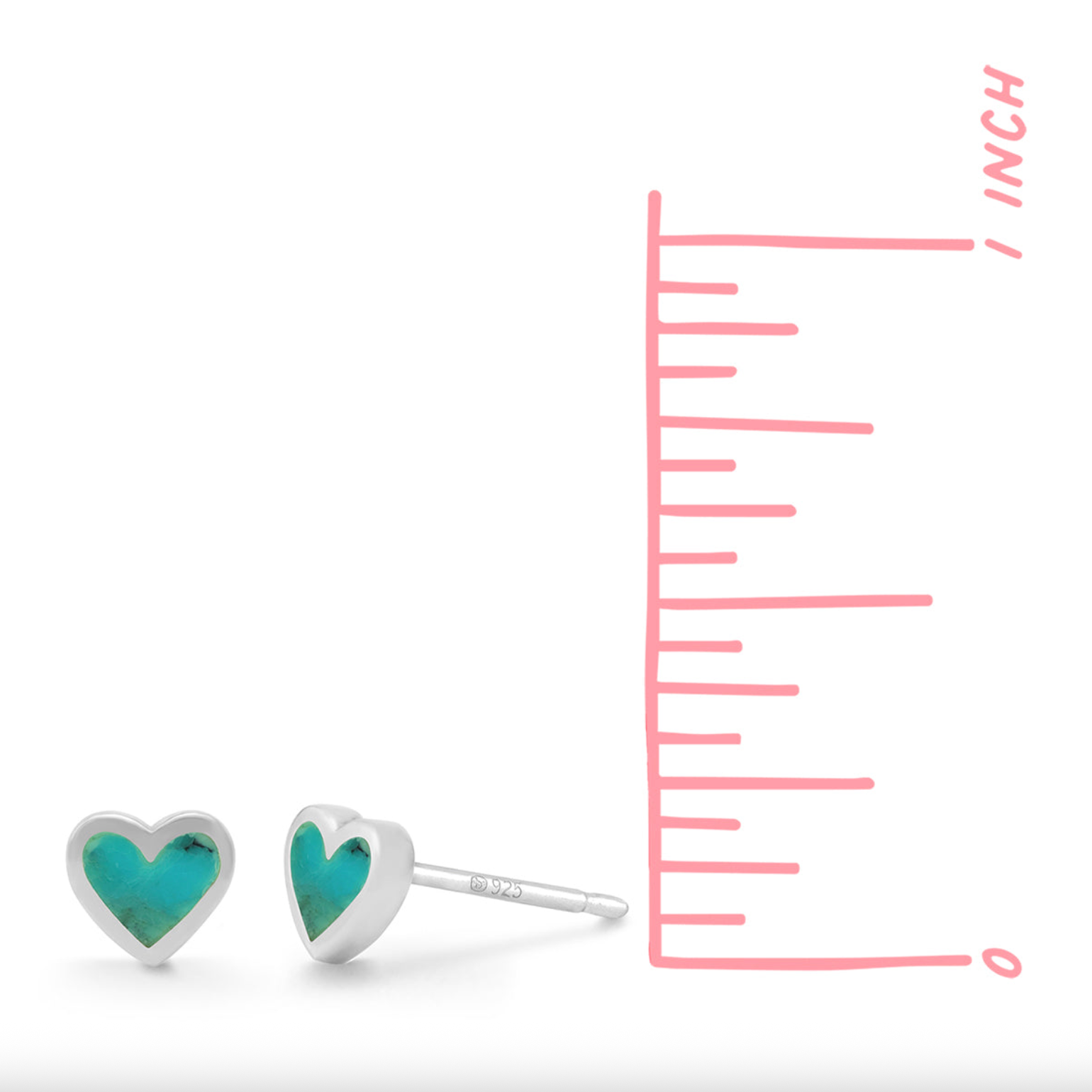 Boma Heart Stone Studs - Green Turquoise