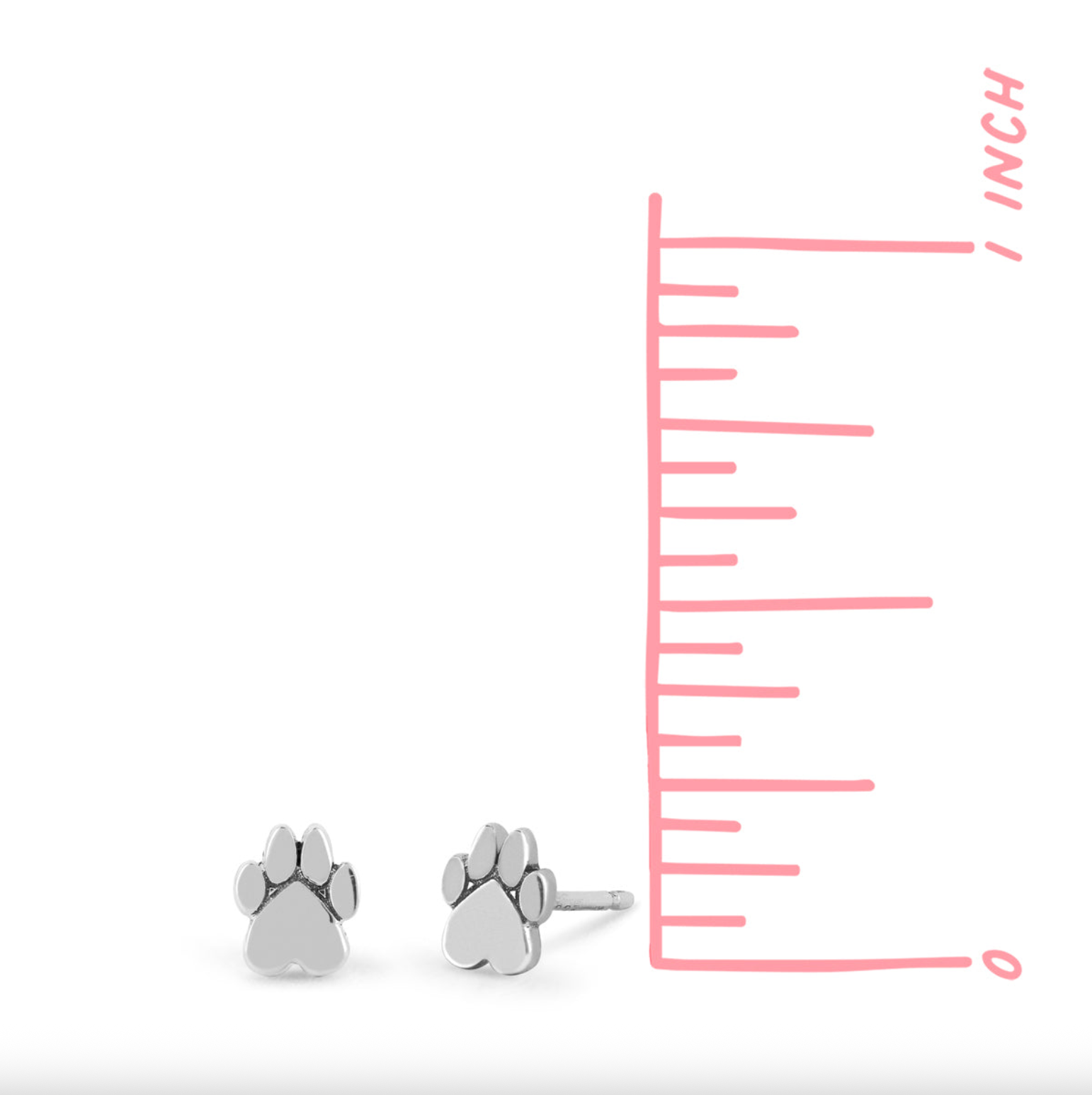 Boma Dog Paw Studs - Silver