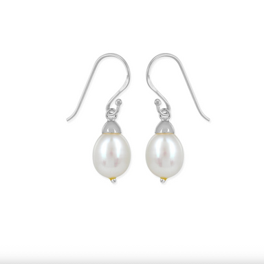 Boma Large White Pearl Dangle Earrings