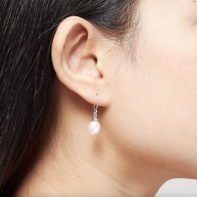 Boma Large White Pearl Dangle Earrings