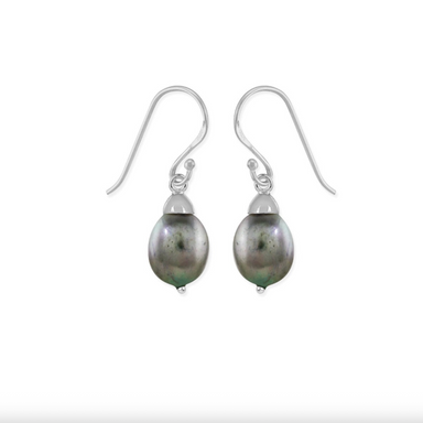 Boma Large Pearl Dangle Earrings - Grey
