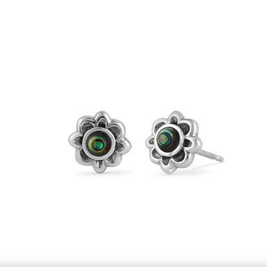 Boma Bohemian Abalone Flower Stud Earrings