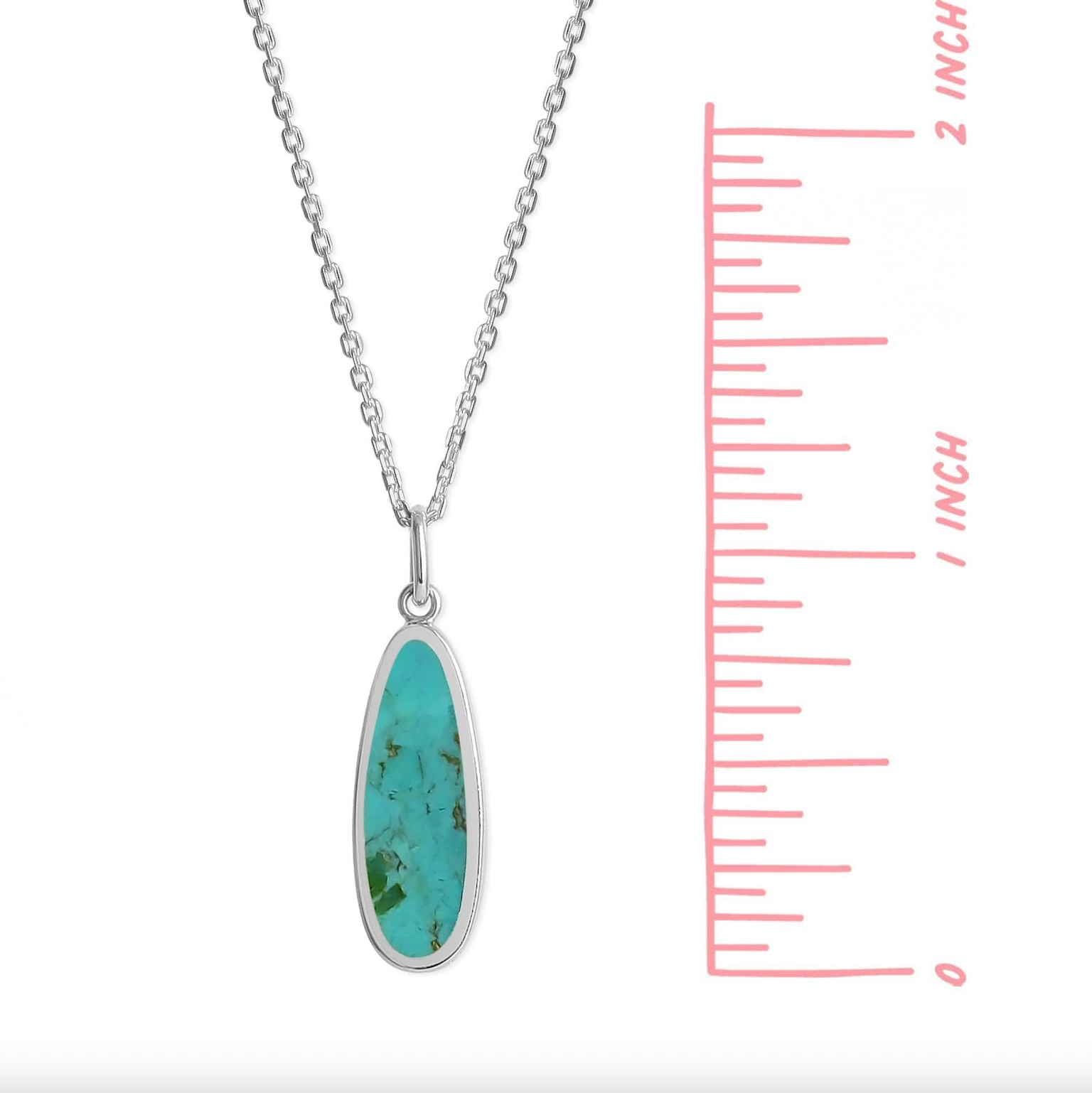 Boma Alina Drop Bezel Necklace with Turquoise