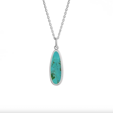 Boma Alina Drop Bezel Necklace with Turquoise