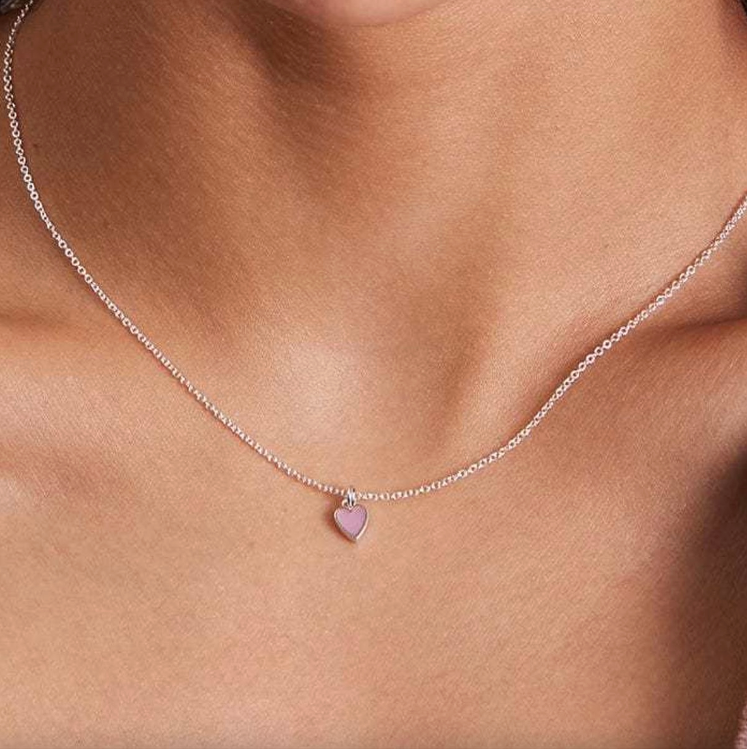 Boma Belle Heart Necklace with Pink Shell